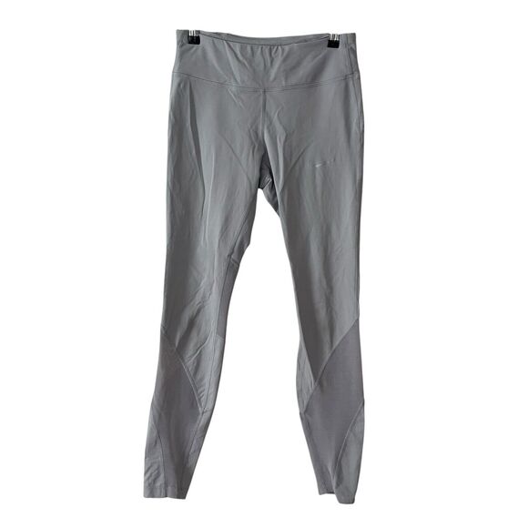 Nike Small Activewear Leggings Light Gray Zip Pocket Mesh Panels Workout - Picture 1 of 10